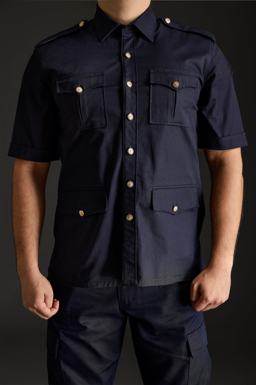 Dark Navy Short Sleeves Shirt