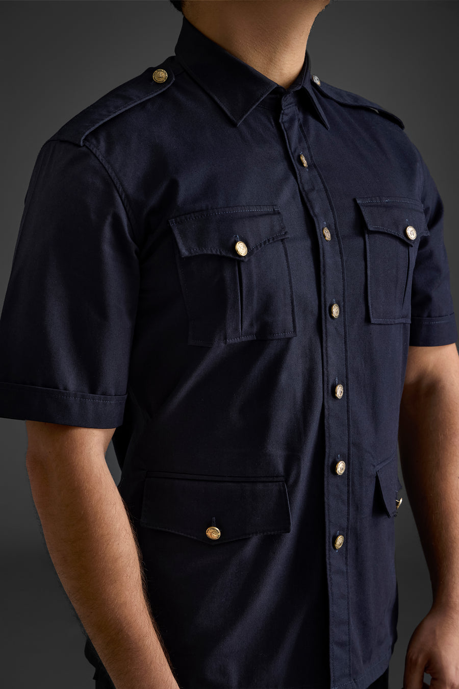Dark Navy Short Sleeves Shirt